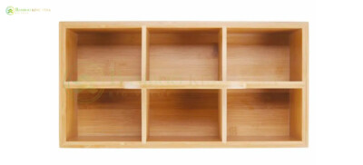 6-Compartment Bamboo Tray - Convenient, Multipurpose with Handle