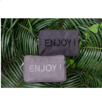 Pouch / Make-up wallet beads embroidery