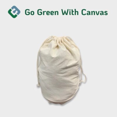 Canvas Drawstring Gift Bag (Two-Way Drawstring, Custom Size, Logo Print)