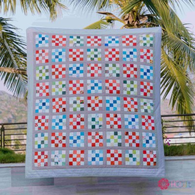 Ruby Quilted Blanket Set (100% Cotton Fabric, Polyester Batting, Custom Size)