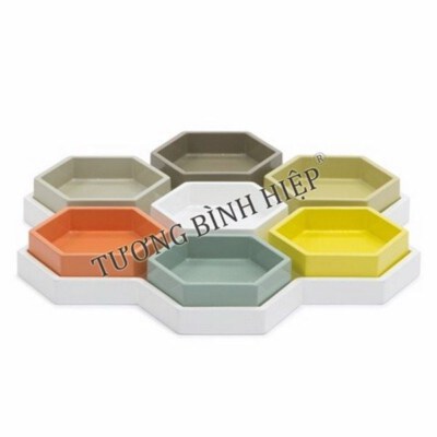 Lacquer Candy & Snack Serving Tray Set (7 Inserts, CARB P2 MDF)