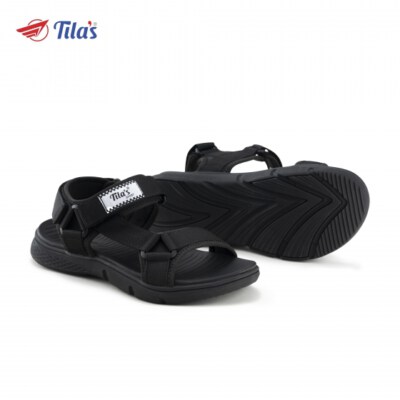 Tilas Fashion Black EVA-Phylon Sandals (Lightweight, Quick-Dry Mesh Lining, 3cm Sole)