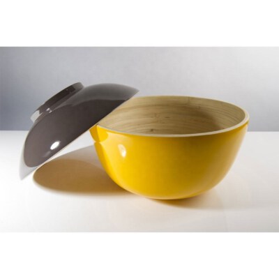 Handcrafted Spun Bamboo Salad Bowl