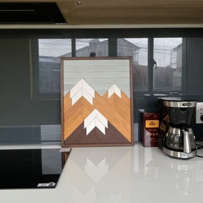 Aztec Mountain Pinewood Wall Art Frame