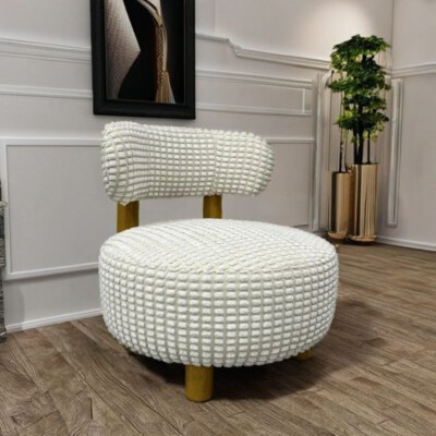 Opulent Accent Chair (Linen Upholstery, Foam Filling, Wooden Legs, Manual Tilting, Eco-Friendly, Modern Design)