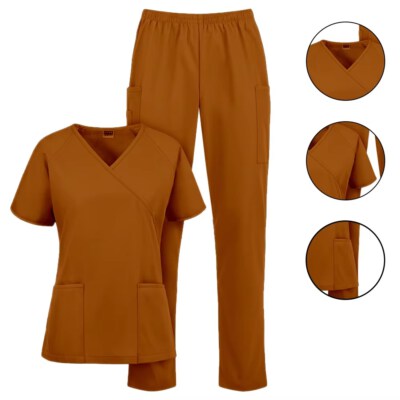 OEM Factory Direct Custom Stretch Women’s Medical Scrub Set (Breathable, Comfortable, Oxford Fabric)