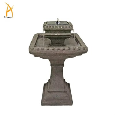 Handmade Polyresin Garden Water Fountain (Weather-Resistant, Freestanding, With Water Pump & Light)