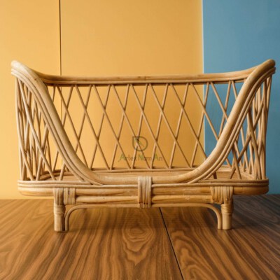 Handmade Rattan Doll Crib Bed For Kids