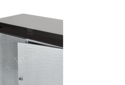 Lacquer Hand-Painted Side Table Cabinet (MDF, Black/Silver, 2 Doors) (WAC-009)