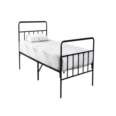 Classic Metal Platform Bed Frame With Headboard And Footboard (Modern Design, KD Easy Assembling, Black)