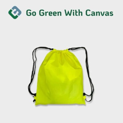 Water-Resistant Polyester Drawstring Backpack
