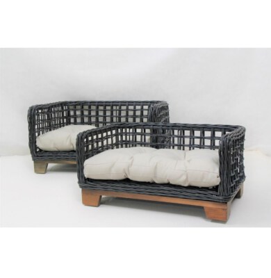 Eco-Friendly Seagrass Dog Bed With Acacia Legs (Handwoven, Removable & Washable, Custom Shape)