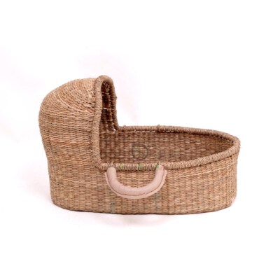 Handwoven Seagrass Doll Moses Basket