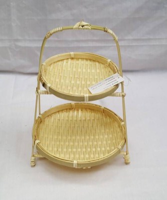 Khay phục vụ trái cây 2–3 tầng bằng tre