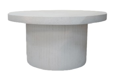 Polyfiber Round Table 80, Ideal for Indoor and Outdoor Dining, Lightweight yet Durable for Everyday Use, Smooth Minimalist Design with a Textured Cylindrical Base