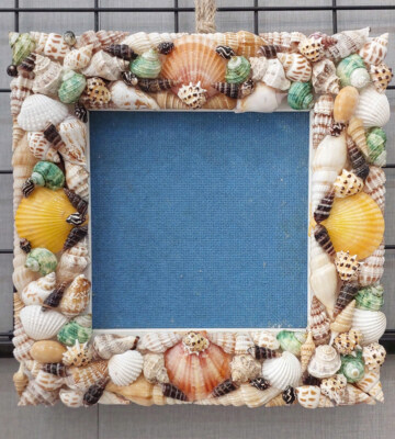 Handmade Wooden Picture Frame with Seashell & Shell Inlay 2