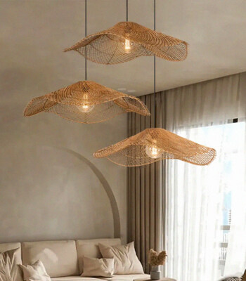 Handwoven Artificial Rattan Decorative Light with E26/E27 Base for Indoor Lighting