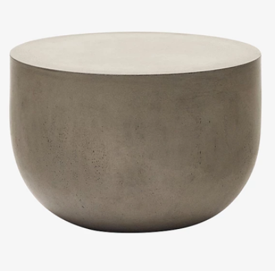 Fiber Concrete Round Coffee Table, Suitable for Living Room and Patio Décor, Strong and Weather Resistant with a Smooth Minimalist Form