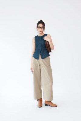 Beige Wide-Leg Trousers An Dat