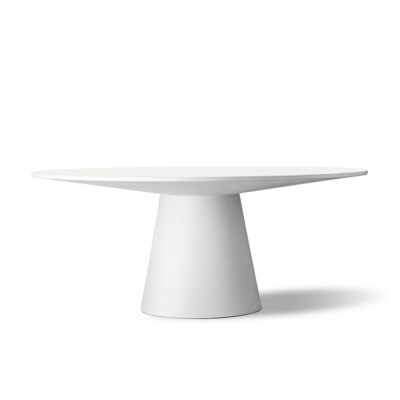 Fiber Concrete Round Table 120, Ideal for Dining and Gathering, Durable and Weather Resistant, Smooth Matte Surface for a Modern Look