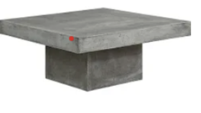 Fiber Concrete Square Table, Ideal for Patio and Garden Settings, Durable and Stable with a Clean Contemporary Form