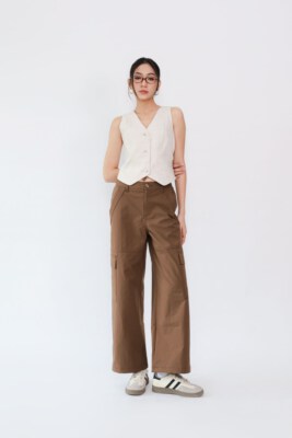 Brown Wide-Leg Trousers An Dat