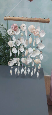 White Scallop Shell Fish Hanging Wind Chime