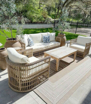 Artificial Rattan Outdoor Sofa for Patio and Garden Relaxation