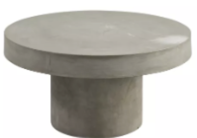 Fiber Concrete Round Table, Ideal for Indoor and Outdoor Living Spaces, Strong and Weather Resistant with a Smooth Modern Profile