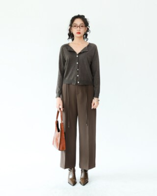 Brown Wide-Leg Trousers An Dat