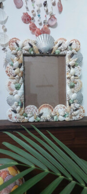 Handmade Wooden Picture Frame with Seashell & Shell Inlay 3