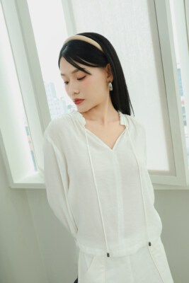 DT Style Chiffon Blouse AN DAT – White