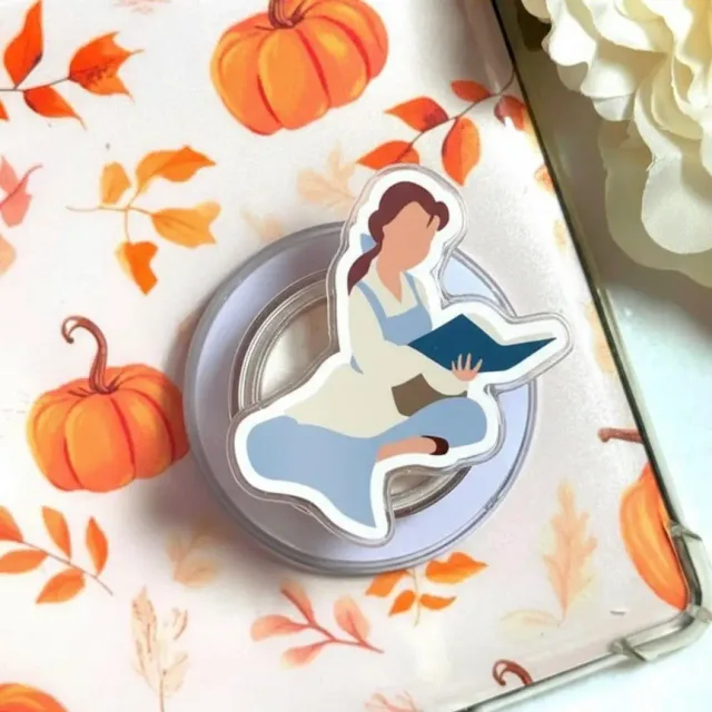 Bookish Girl Reading Princess Kindle Book Lover Magnetic Phone Grip
