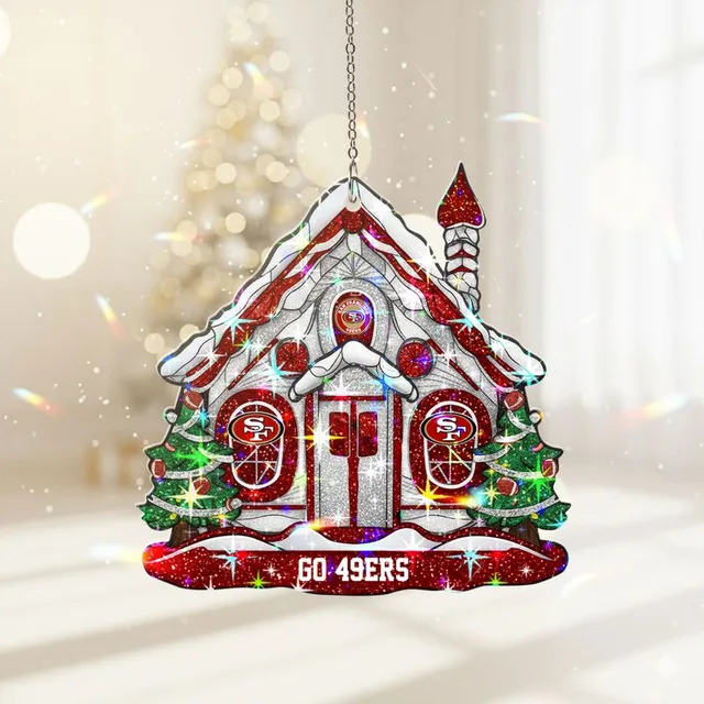 Stocktee San Francisco 49ers Snow House Pattern Christmas Custom Shape 1-side Printed Star Hologram Ornament NEW160921