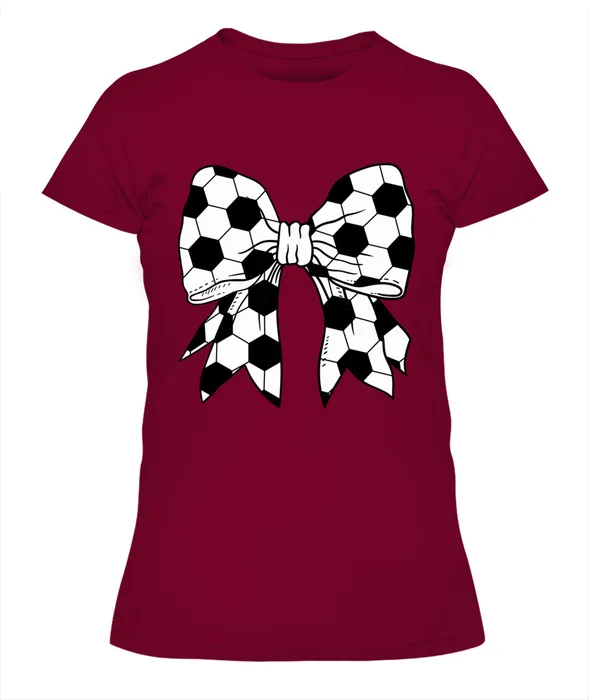 Soccer Bow Womenβs T-Shirt | Cute Sporty Graphic Tee