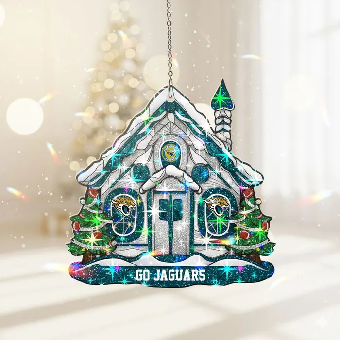 Stocktee Jacksonville Jaguars Snow House Pattern Christmas Custom Shape 1-side Printed Star Hologram Ornament NEW160916