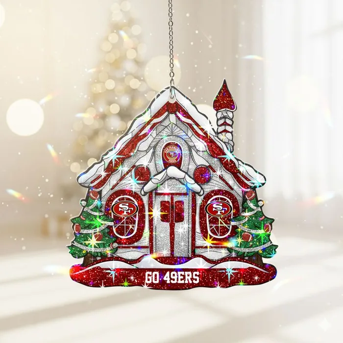 Stocktee San Francisco 49ers Snow House Pattern Christmas Custom Shape 1-side Printed Star Hologram Ornament NEW160921