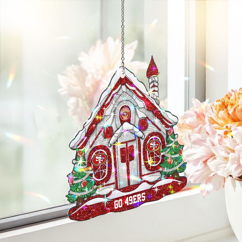 Stocktee San Francisco 49ers Snow House Pattern Christmas Custom Shape 1-side Printed Star Hologram Ornament NEW160921