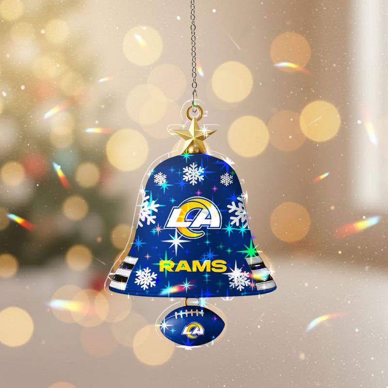 Stocktee Los Angeles Rams Pattern Christmas Custom Shape 1-side Printed Star Hologram Ornament NEW161925