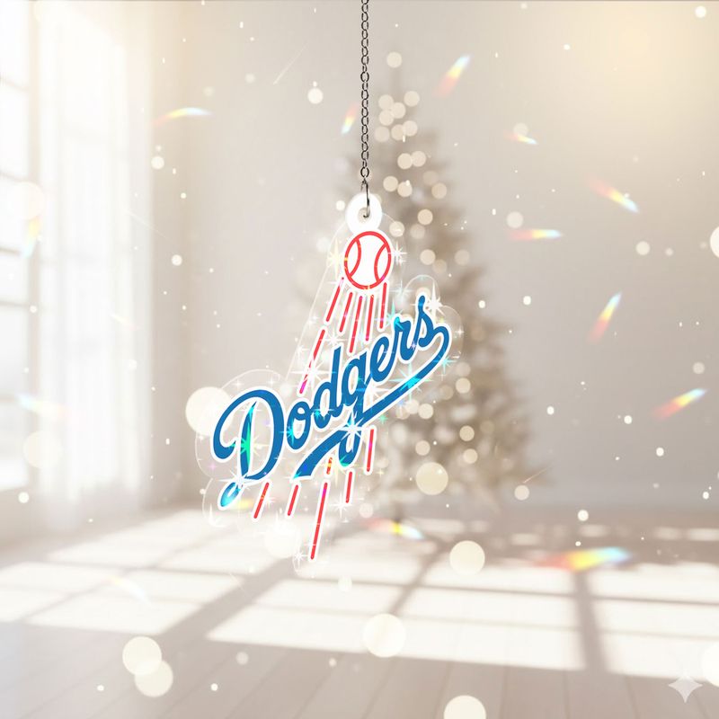 Stocktee Los Angeles Dodgers Logo Pattern Christmas Custom Shape 1-side Printed Star Hologram Ornament NEW160446
